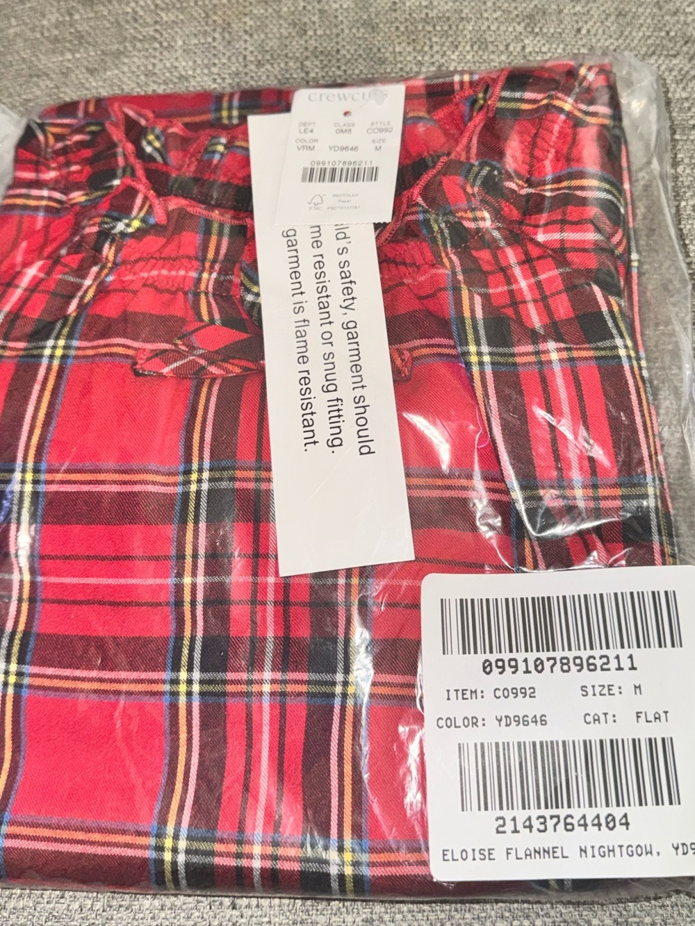 Crewcuts Red Plaid Flannel Nightgown